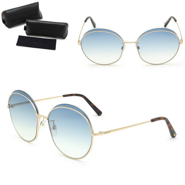 乐天商城 - バリー サングラス BALLY BY0077-D/S 28W 60 サングラス ノーズパッド UVカット レディース ローズゴールド ブルーイエローグラデーション