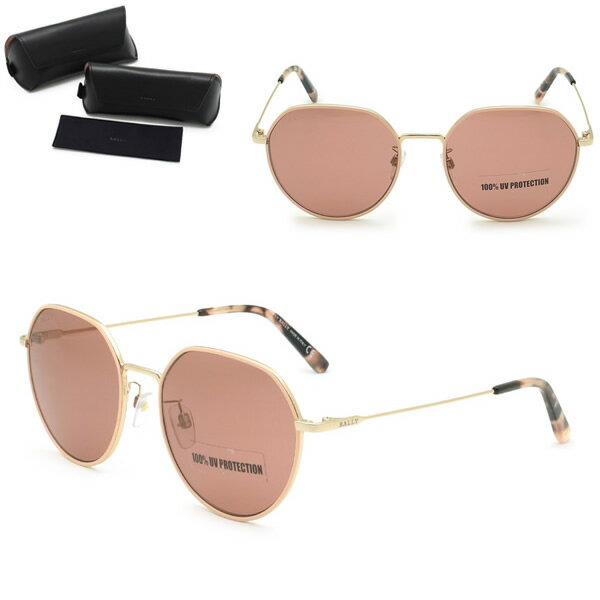 Rakuten - バリー サングラス BALLY BY0078-D/S 74E 56 サングラス ノーズパッド UVカット レディース ゴールド ブラウン