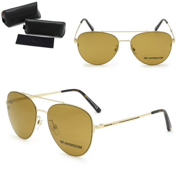 Rakuten - バリー サングラス BALLY BY0080-D/S 28E 60 サングラス ノーズパッド UVカット メンズ ゴールド ブラウン