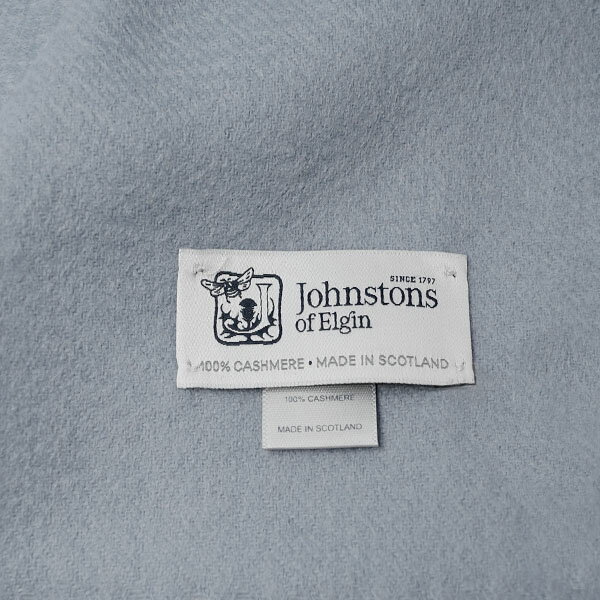 ジョンストンズ マフラー Johnstons WA000056SD0366 大判 ストール Light blue マフラー カシミア 100％ 無地 メンズ レディース