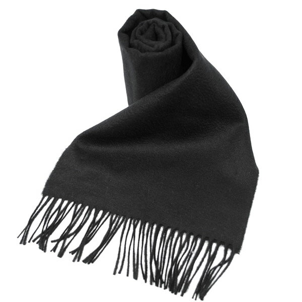 ジョンストンズ マフラー Johnstons WA000016SA0900 WA16 2022AW ストール マフラー 無地 カシミア100% メンズ レディース Black ブラック
