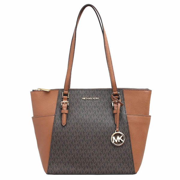 Rakuten - マイケルコース MICHAEL KORS トートバッグ 35T0GCFT3B-BROWN シャーロット ラージ トップジップ トート CHARLOTTE LG TZ TOTE ブラウン