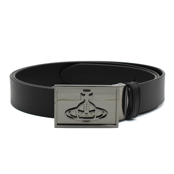 ヴィヴィアンウエストウッド Vivienne Westwood ベルト 8201006LU-L0022-N401 BELTS LINE ORB SQUARE BUCKLE メンズ ガンメタル ブラック