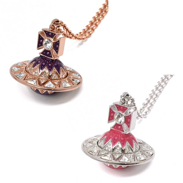 ヴィヴィアンウエストウッド ネックレス Vivienne Westwood 63020190 CN ARETHA ORB PENDANT オーブ ピンクゴールド シルバー パープル..