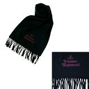 ヴィヴィアンウエストウッド マフラー Vivienne Westwood 24-W00Q7-N401 レディース メンズ BLACK NERO ブラック N401 マフラー