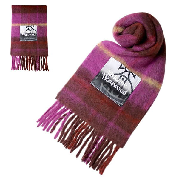 Vivienne Westwood 紫　チェック　マフラー　ストール 楽天市場】マフラー ヴィヴィアンウエストウッド チェック パープルの通販