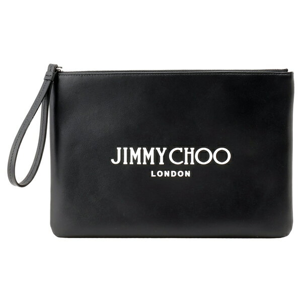 ジミーチュウ ジミーチュウ JIMMY CHOO クラッチバッグ ZIP POUCH ANR BLACK WHITE SILVER ハンドポーチ セカンドバッグ ブラック ホワイト ZIP POUCH CLUTCH BAG