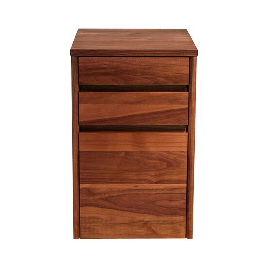 木と風 / ワゴン - walnut ワゴン 引き出し3段 ウォールナット（サイドワゴン キャスター付き 引き出し収納 袖机 国産 日本製） /マルゲリータ