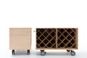 キャスター付き ワイン収納カート ロータイプ SCH-W Storage Cart ストレージカート マルゲリータ (木製 ワインラック ワイン木箱 移動式)