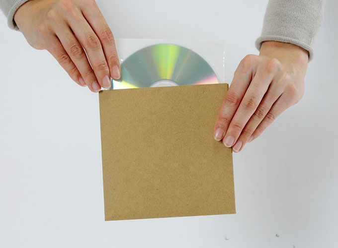 CD用 厚紙ジャケット クラフト茶＋ CD用 不織布 インナージャケット 50組セット/CD-027-H /マルゲリータ