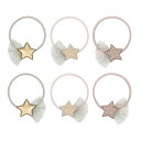 MIMI&LULA ヘアアクセサリー ヘアゴム ヘア ゴム 6個セット 星 スター ピンク ゴールド かわいい きらきら キラキラ ヘア 女の子 女子 雑貨 お...