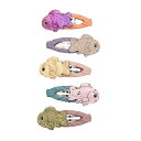 MIMI&LULA ヘアアクセサリー ヘアクリップ 5個セット グリッター キラキラ マルチカラー かわいい ヘアピン 髪留め ヘアクリップ 女の子 女子 雑貨...