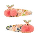 MIMI&LULA ヘアアクセサリー ヘアクリップ さくらんぼ 2個セット ポンポン ヘアピン 髪留め ヘアクリップ 女の子 女子 雑貨 プレゼント プチギフト...