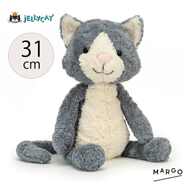 jellycat ジェリーキャット ねこ CAT ネコ 猫 はちわれ ハチワレ グレー しろ 白 ホワイト 正規輸入品 Tuffet Cat ぬいぐるみ 柔らかい 安心 安全 赤ちゃん ベビー 出産祝い ギフト 誕生日 贈り物 プレゼント 新生児 かわいい 大人気 31cm ふわふわ もこもこ TuffetCatのサムネイル