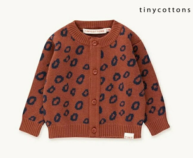 タイニーコットンズ tinycottons カーディガン ベビー ベビー服 80 90 80cm 90cm 1歳 2歳 秋冬 ニット アニマル柄 アニマル レオパード レオパード柄 ヒョウ柄 ひょう柄 出産祝い ギフト スペイン インポート 秋 冬 暖かい 子供 子供服 上質 高級 子供用 女の子 男の子