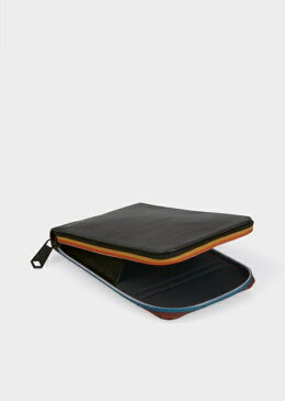 ポールスミス モバイルケース　ストライプジップ　フォンホルダーポシェット　ブラック Paul Smith