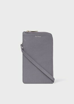 ポールスミス モバイルケース　カラースロット　ラウンドジップ　フォンホルダーポシェット　チャコールグレー Paul Smith