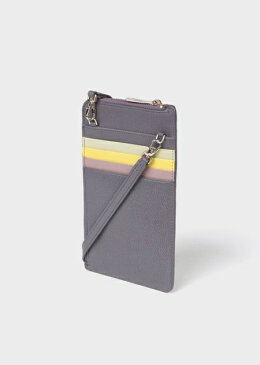 ポールスミス モバイルケース　カラースロット　ラウンドジップ　フォンホルダーポシェット　チャコールグレー Paul Smith