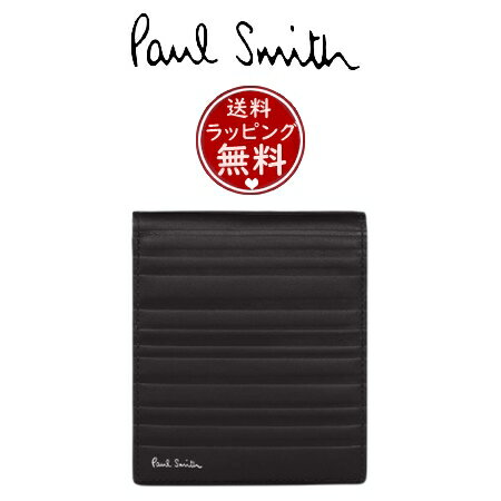 【送料無料】【ラッピング無料】ポールスミス Paul Smith 財布 シャドーストライプ レザー 2つ折り財布 ユニセックス ブラック ブランド 正規品 新品 ギフト プレゼント 人気 おすすめ