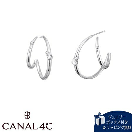 White Gold - カナルヨンドシー Canal 4℃ カナル4℃ ピアス シルバー フープ 重ね着け キュービックジルコニア レディース ブランド 正規品 新品 ギフト プレゼント 人気 おすすめ 誕生日 記念日 クリスマス 送料無料 ラッピング無料