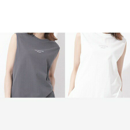 サマンサタバサ Samantha Thavasa Samantha Green Tシャツ オーガニックコットン混ノースリーブTシャツ