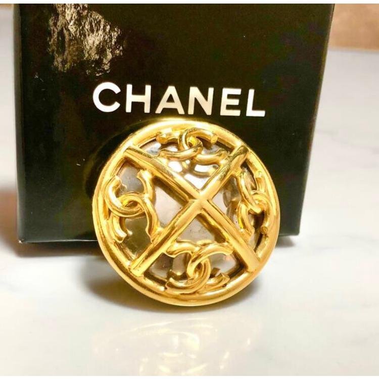 CHANEL シャネル ブローチ 4連 ココマーク ロゴ 丸 ゴールド ミラー シルバー 【中古】