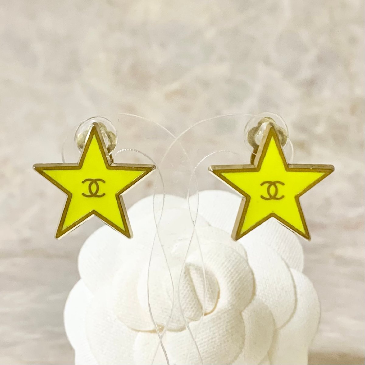 CHANEL シャネル イヤリング ココマーク スター 星 ゴールド ロゴ 金 イエロー 【中古】