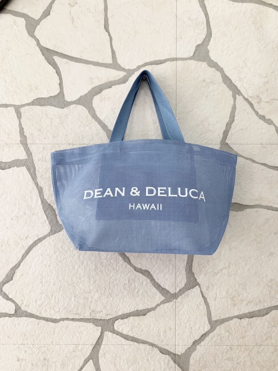 ハワイ限定 ハワイ直輸入 正規品 ディーンアンドデルーカ ハワイアン メッシュトート DEAN & DELUCA SHOPPING BAG レア ハワイ好き 限定 ハワイ通 ロコガール 【 サックス】