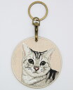 猫キーホルダー シルク両面刺繍 アメリカンショートヘア キャット ネコグッズ 100%シルク刺繍 超かわいい 本物そっくり 高品質 リアルチャーム ペット プレ...