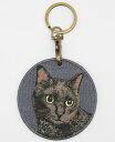 猫キーホルダー シルク両面刺繍 黒猫 クロネコ キャット ネコグッズ 100%シルク刺繍 超かわいい 本物そっくり 高品質 リアルチャーム ペット プレゼント最...