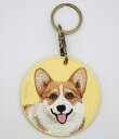 コーギーキーホルダー シルク両面刺繍 犬キーホルダー コーギー ドッグ 超かわいい 本物そっくり 高品質 リアル チャーム ペット プレゼント最適 犬 犬柄 イ...