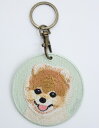 ポメラニアン キーホルダー シルク両面刺繍 犬キーホルダー ポメラニアンカット ドッグ 超かわいい 本物そっくり 高品質 リアル チャーム ペット プレゼント最適 犬 犬柄