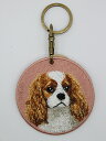 キャバリア キーホルダー シルク両面刺繍 犬キーホルダー キャバリア ドッグ 超かわいい 本物そっくり 高品質 リアル チャーム ペット プレゼント最適 犬 犬...