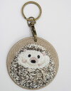 アニマル両面シルク刺繍キーホルダー ハリネズミ 超かわいい そっくり プレゼント リアル EMJOUR 小動物 動物 ペット ねずみ