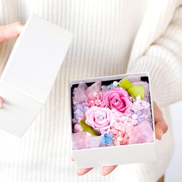 【あす楽16時まで】 結婚祝い 花 プリザーブドフラワー ボックス フラワー ギフト 『 フラワーボックス Jewel -ジュエル-』 誕生日 プレゼント お花 おしゃれ 女友達 贈り物 母 女性 お祝い 還暦 古希 喜寿 祝い 結婚記念日 妻 退職祝い 母の日 敬老の日