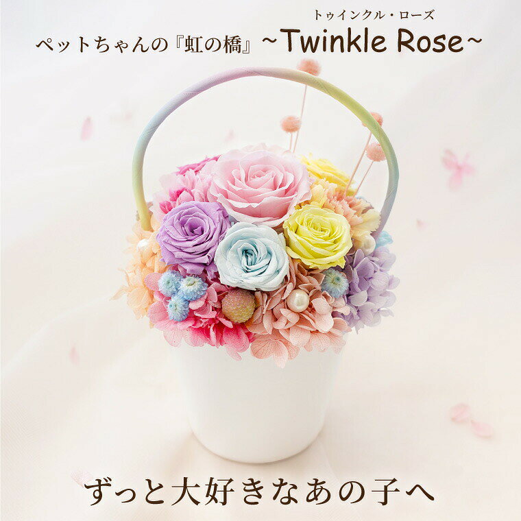 【日付指定可】 ペット お供え 花 プリザーブドフラワー 仏花 『ペットちゃん 虹の...