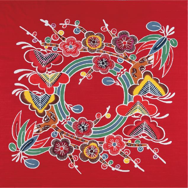 【風呂敷】京都marimari　シャンタン友禅紅型　二四巾（90×90cm）（日本製）