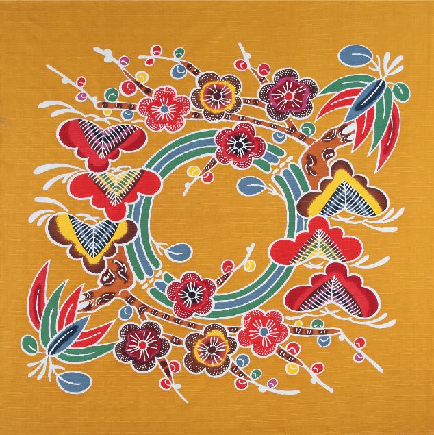 【風呂敷】京都marimari　シャンタン友禅紅型　二四巾（90×90cm）（日本製）