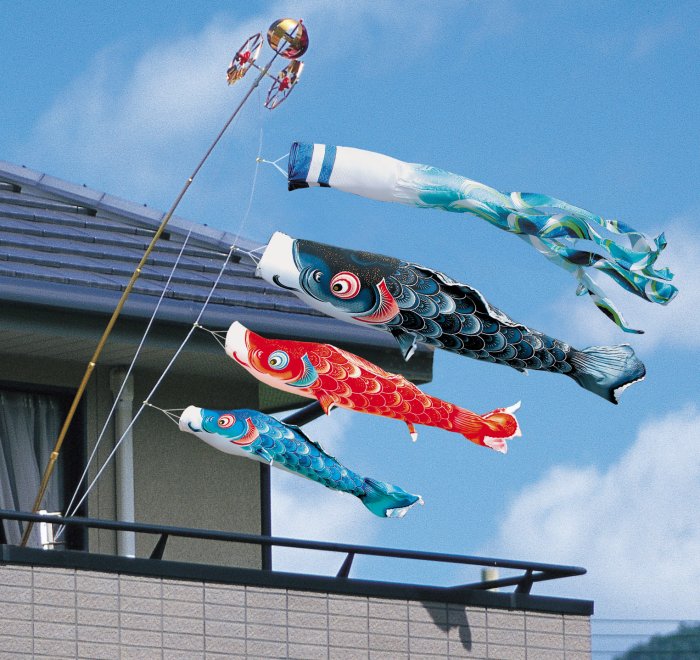 ☆送料無料☆徳永こいのぼり風舞いロイヤルセット2m6点セット【120-100】〔ベランダ用〕