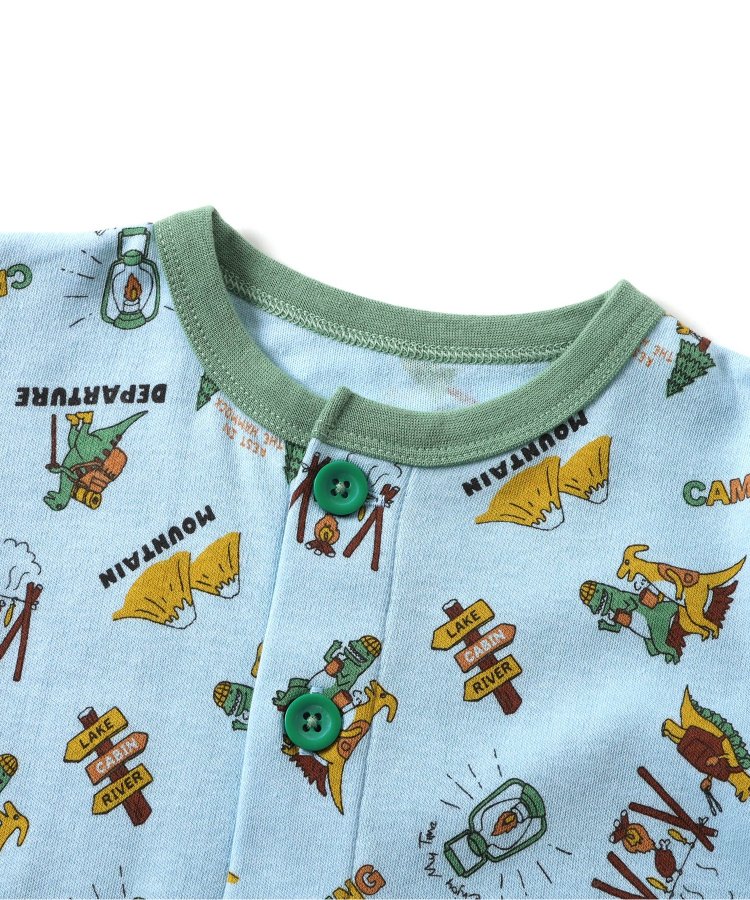 ☆20％OFF☆アンパサンド キャンプ恐竜柄前あきパジャマ L458084