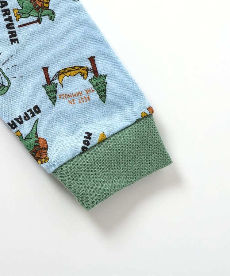 ☆20％OFF☆アンパサンド キャンプ恐竜柄前あきパジャマ L458084