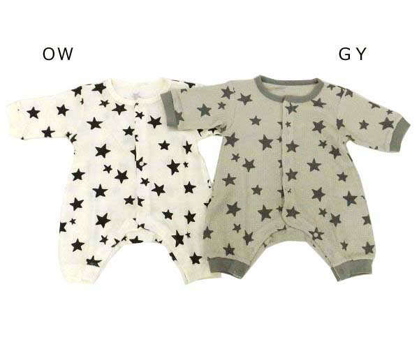 ☆30％OFF☆アンパサンド 星柄 前開き総柄カバーオール L132062_22春(メール便送料無料)