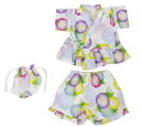 ☆20%OFF☆アンパサンド アサガオ総柄フリル甚平(巾着付)L275034_24夏 かわいい 浴衣 着物 和服幼稚園 保育園 花火大会 夏祭り 夕涼み会 盆踊り