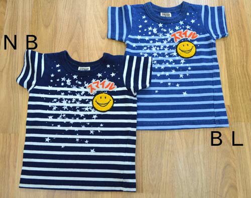 ☆70％OFF☆F.O.KIDS インディゴパネルボーダー半袖Tシャツ R207068_夏