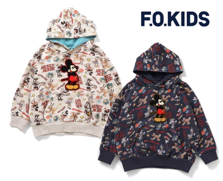 ☆30％OFF☆ F.O.KIDS ディズニーキャラクター 総柄フーディ R512015_25秋冬