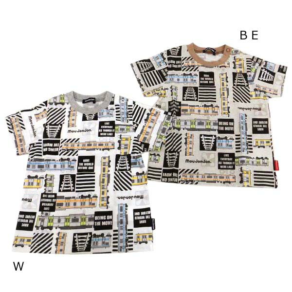 Rakuten - ☆40％OFF☆moujonjon天竺電車在来線柄半袖Tシャツ　F30874_23夏