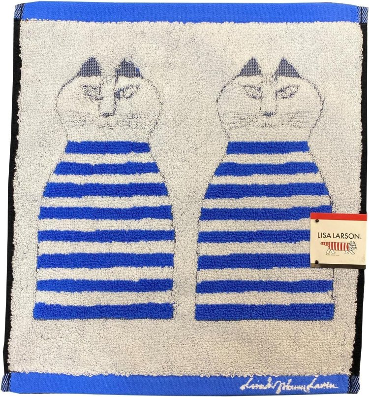 メール便で送料無料 丸眞・ハンドタオル【リサ・ラーソン ミンミ ブルー】33×36cm(ウォッシュタオル)8805000900