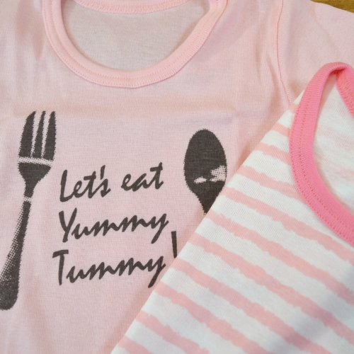 ☆スプーンフォーク・ボーダー柄☆半袖シャツ2枚組(肌着）【N-893-P/GX6127】（80・90・95cm）