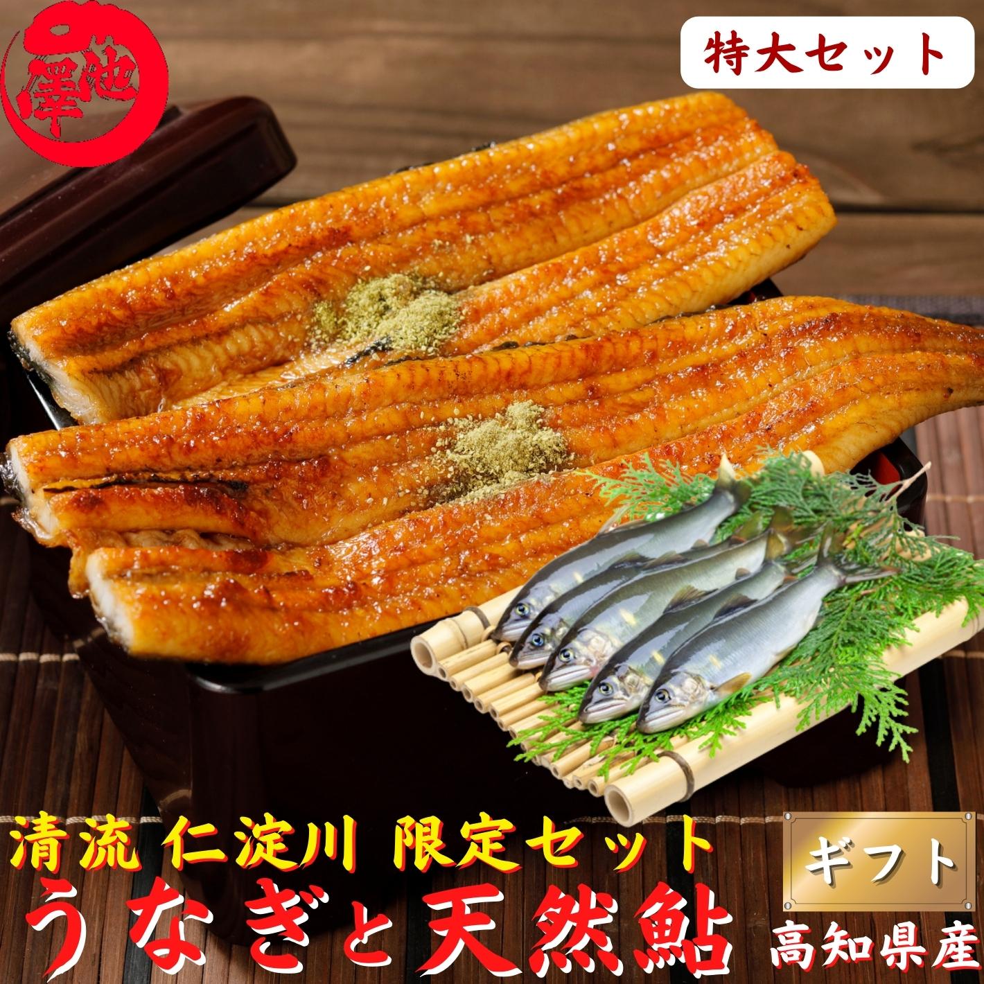 お中元 高知県 仁淀川 うなぎ 特大蒲焼き200gと 天然鮎 500gセット 高知県産 仁淀川堪能セット 国産 完全無投薬鰻 土用の丑 御中元 誕生日 プレゼント ギフト お祝い 贈答用 お取り寄せ お取り寄せグルメ 送料無料 あす楽対応のサムネイル