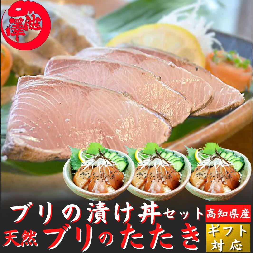 土佐沖 天然ブリ 藁焼きたたき 3パック ブリの漬け丼3袋セット 海鮮丼 誕生日 プレゼント ギフト 贈答用 お取り寄せ お取り寄せグルメ 送料無料 あす楽対応のサムネイル